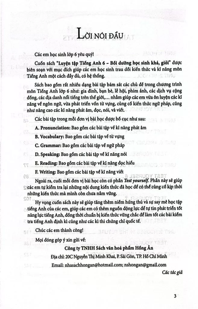 LUYỆN TẬP TIẾNG ANH LỚP 6 - BỒI DƯỠNG HỌC SINH KHÁ, GIỎI